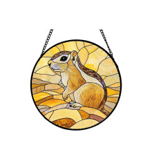 Stained Glass Window Hanging for Home Garden with Suction