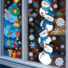 Christmas PVC static cling stickers for windows12pcs