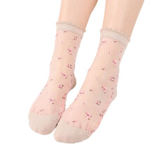 Women's Spring Summer Transparent Solid Color Floral Socks