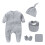 Baby Romper Set Solid Color 5PCS Button-Up Onesies 0-12M 1