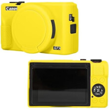 Carcasă din silicon pentru Canon G7X Mark III, galbenă