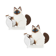 Porte-poils de réfrigérateur en forme de moustaches de chat, vase acrylique, lot de 2