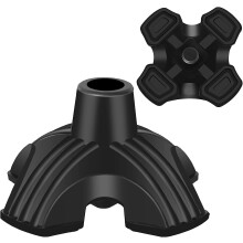 Gehstockspitze, robuste Gummifußplatte, 3/4 Zoll, schwarz