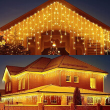LED svetlá v tvare cencúľa YANTON9,2 m, 75 kvapiek, 8 režimov