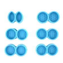 Molde de silicone em formato de bola de beisebol para fazer brincos (12 cavidades)