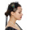 Flapper Feather Headband with Crystal Flower Black Peacock 1