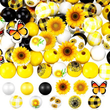Wood Beads 16mm Multicolor Round 120 Pcs