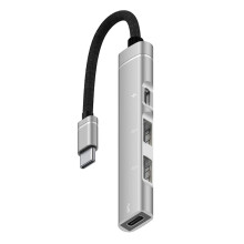 Adaptador USB-C para teléfonos y tabletas con carcasa de aluminio.
