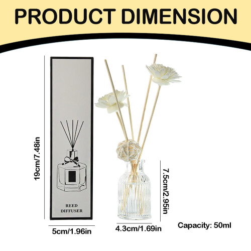 Diffuseur de parfum avec bâtonnets de rotin 50 ml 2