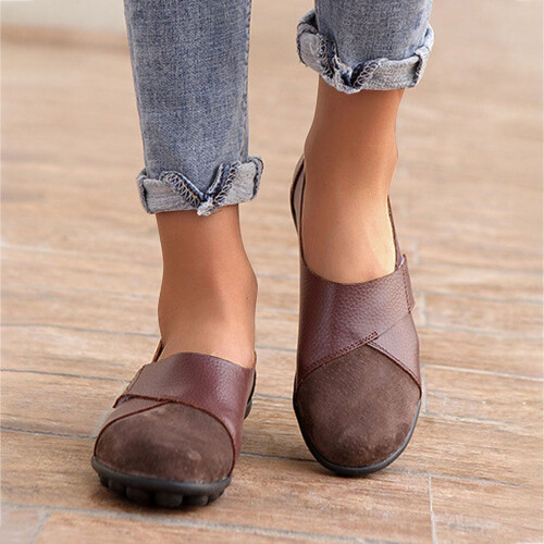 Γυναικεία casual slip-on μοκασίνια καφέ, μέγεθος 42 2