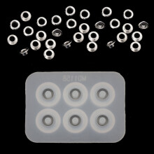 Moldes de silicone para arruelas prateadas, 30 peças