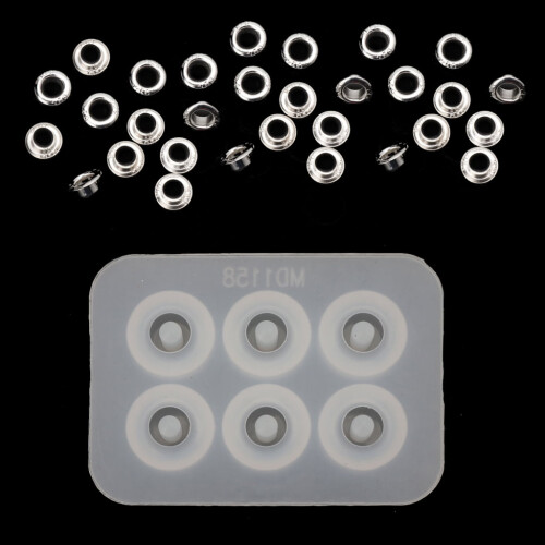 Moldes de silicone para arruelas prateadas, 30 peças
