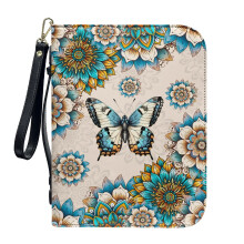 Boho Mandala Vlinder Bijbelhoes van PU-leer –