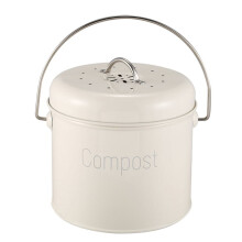 Compostiera in acciaio inox da 3 litri con filtro a carbone attivo.