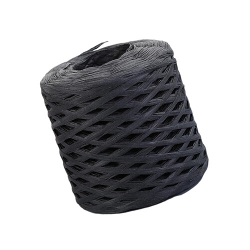 Raffia-Papierband, schwarz, 200 m Rolle