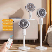 Oscillating Stand Fan Rechargeable USB Remote 5 Speeds