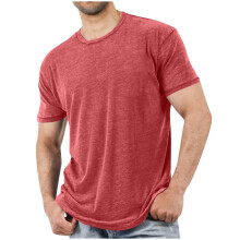 Camiseta masculina de manga curta e gola redonda, tamanhos grandes e altos, cor lisa.