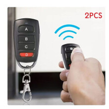 Garageportfjernbetjening 433MHz 4-knaps sort 2-pak