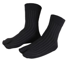 Chaussettes Tabi en coton, élastiques à deux orteils, noires, unisexes