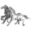 Broche vintage de metal con dos caballos corriendo 1
