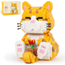 Oranje kattenbouwset met dierenfiguurtjes, 14+