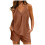 Damen-Loungewear-Set, weich, einfarbig, 2-teilig 1
