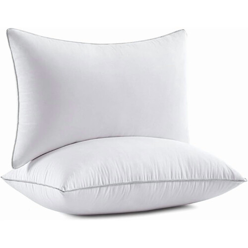 Conjunto de 2 travesseiros para cama queen size com enchimento de algodão de 50x75 cm (20x30 polegadas).