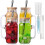 Mason Jar Drinking Cups with Lids and Straws24oz4Pack 1