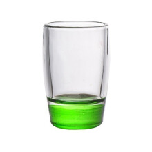 Schnapsglas mit farbigem Boden, 44 ml, klarer, schwerer Boden