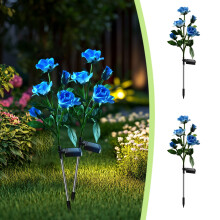 Rosa solar para exteriores, resistente al agua, 5 cabezales