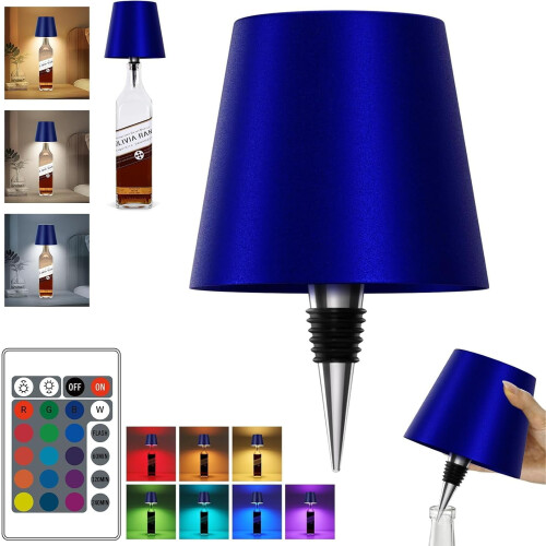 Lampe bouteille avec télécommande bleue (1 pièce)
