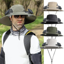Zonnehoed met ventilator en UPF51+ verkoelende bucket hat