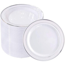 Silver Plastic Plates6.25inch100pcs
