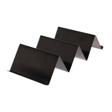 Soporte para tacos negro, bandeja para tacos de acero inoxidable, elegantes soportes para tortillas de taco, el soporte sostiene hasta 3 tacos cada