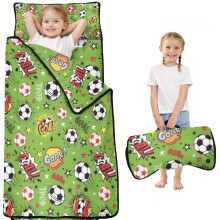 Green soccer comic nap mat for toddlers, 1 piece