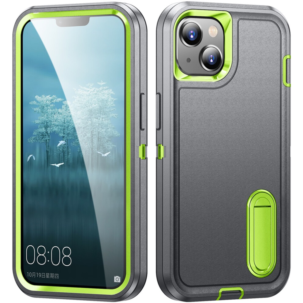 Iphone 15 Case With Kickstand Shockproof Rugged Grey 941196011152