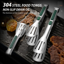 304 Stainless Steel Food Tongs Heat Resistant Commercial