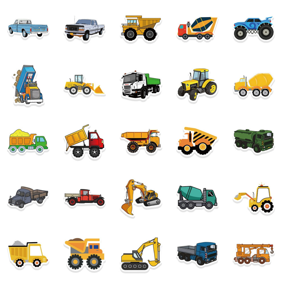Cartoon Construction Vehicle Stickers Excavator Tipper 941196016201