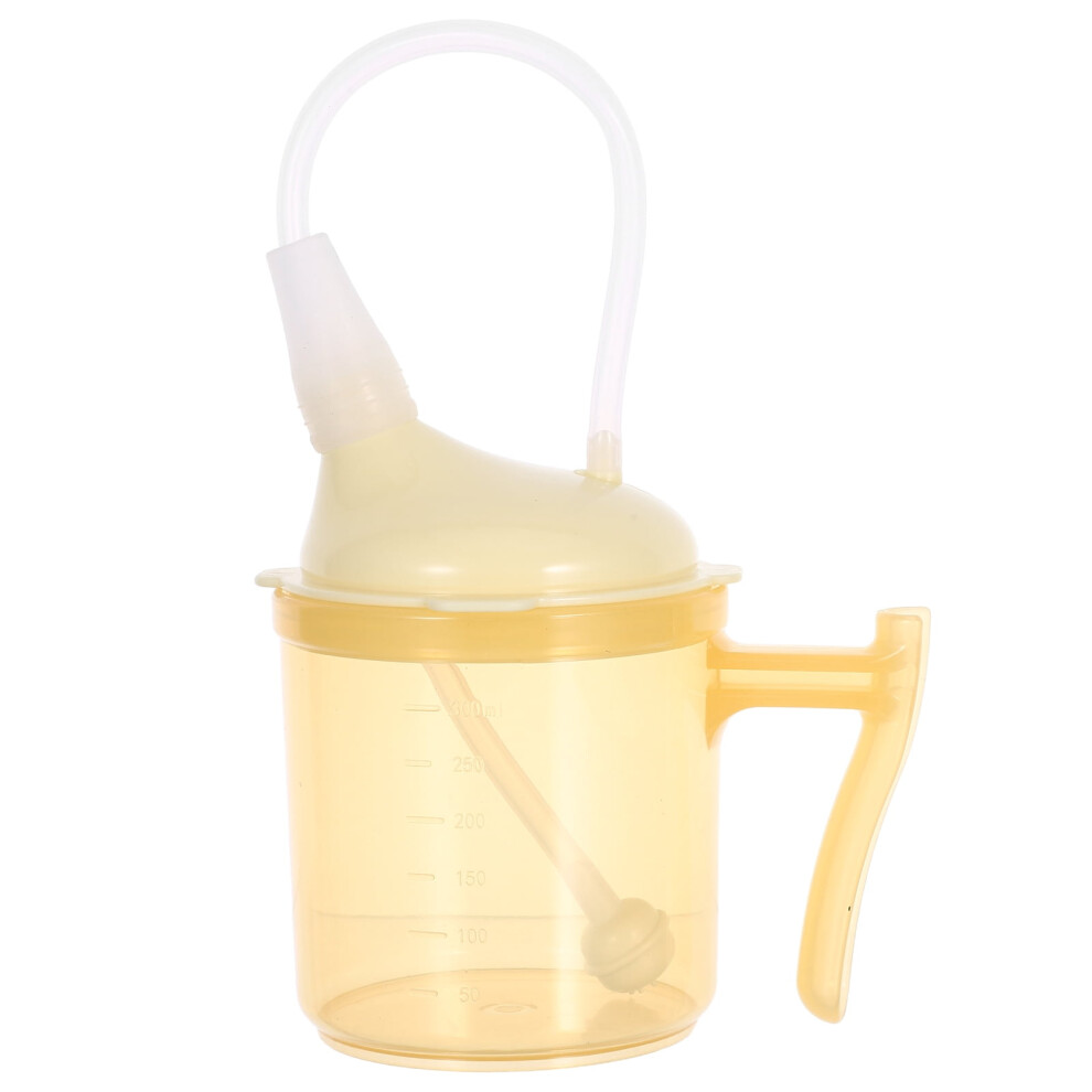 Spill-Proof Nursing Cup with Straw Yellow