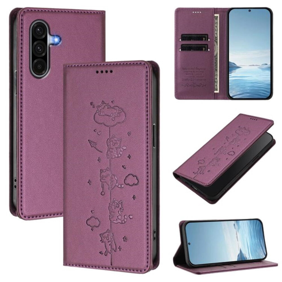 Leather Flip Wallet Case For Samsung Galaxy A56 5G Violet 941196017598