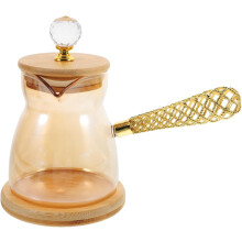 Cafetière turque vintage, cafetière en verre avec longue poignée résistante à la chaleur, modèle traditionnel pour plaques de cuisson et