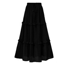 Women's A-Line pleated chiffon skirt elastic waist