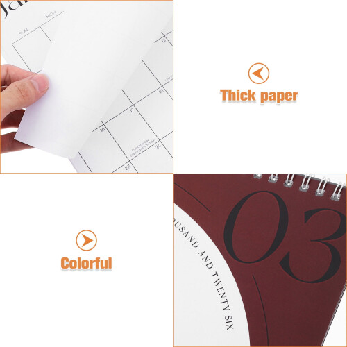 OUNONA Office Planner Notebook PU-leer A5 2