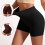 Damen-Radlerhose mit hohem Bund, einfarbig, elastisch 2