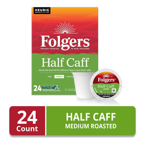 1/2 Caff Medium Roast Keurig K-Cup Pods 24 Count 1