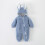Baby Flannel Easter Romper with 3D Rabbit Ears and Hood 1
