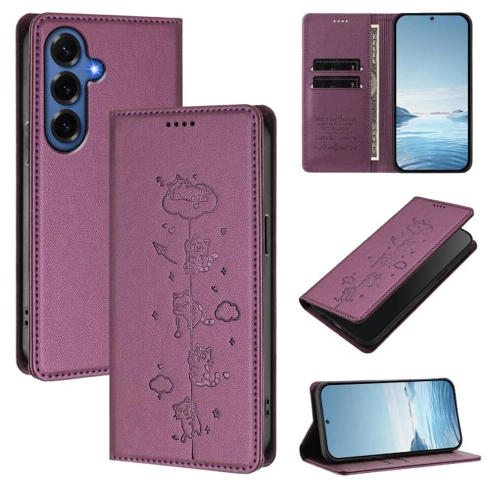 Leather Flip Wallet Case For Samsung Galaxy A16 4G/5G Violet 9418476979422