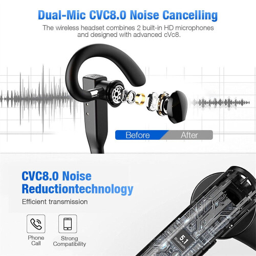 Écouteurs sans fil Xhy Bluetooth 5.1 avec double microphone et réduction de bruit 2