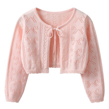 FFENYAN Solid Color Lightweight Tie Cardigan for Girls