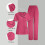 Women's V-Neck Scrub Set Hot Pink Medium 1
